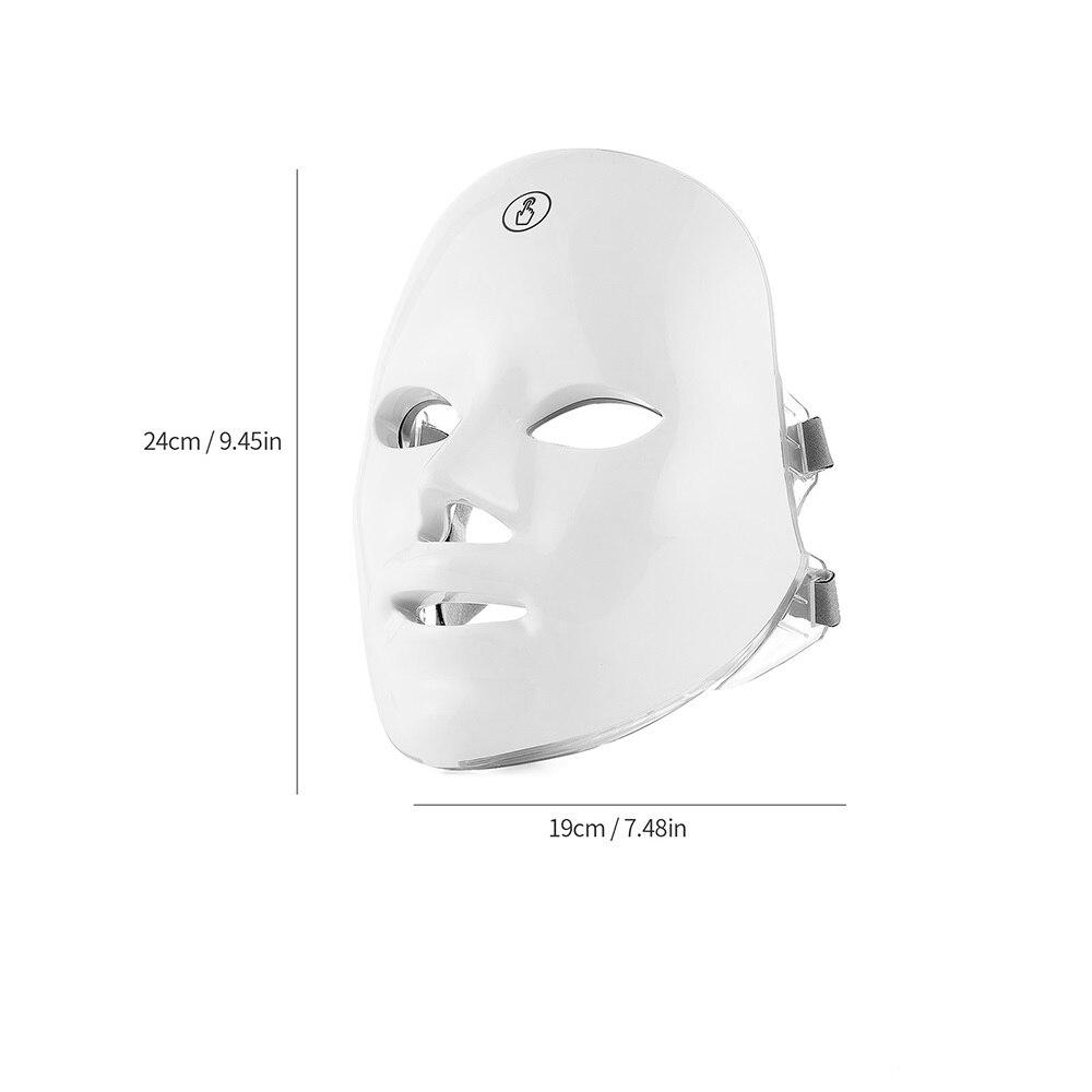 USB Charge 7Colors LED Facial Mask Photon Therapy Skin Rejuvenation Anti Acne Wrinkle Removal Skin Care Mask Skin Brightening